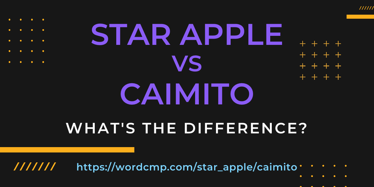 Difference between star apple and caimito