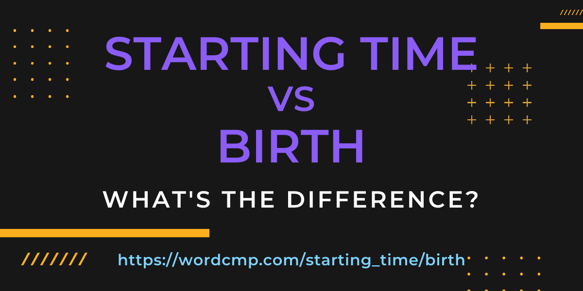 Difference between starting time and birth