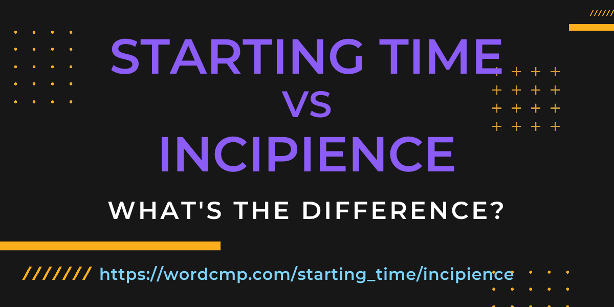 Difference between starting time and incipience
