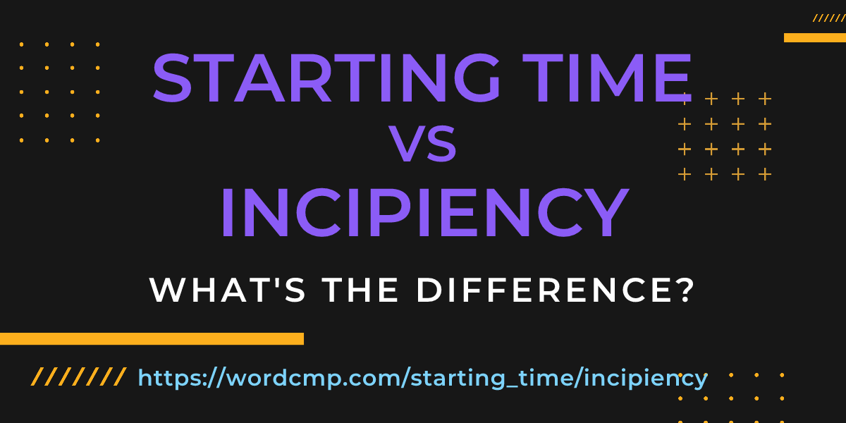 Difference between starting time and incipiency