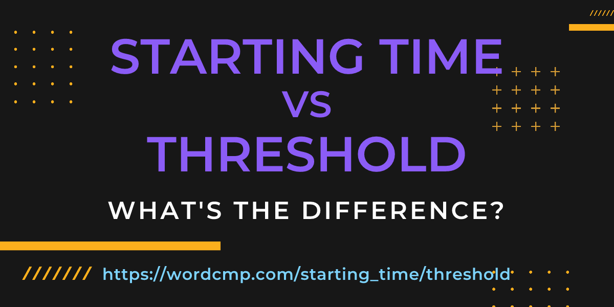 Difference between starting time and threshold