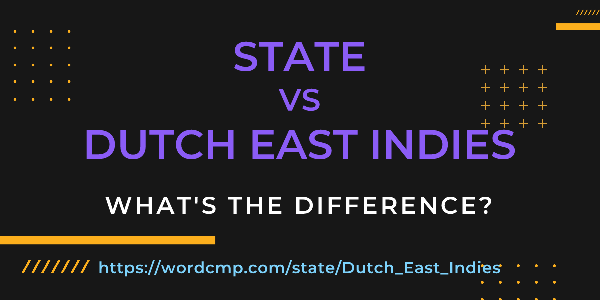 Difference between state and Dutch East Indies