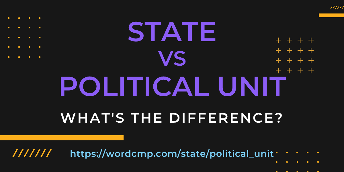 Difference between state and political unit