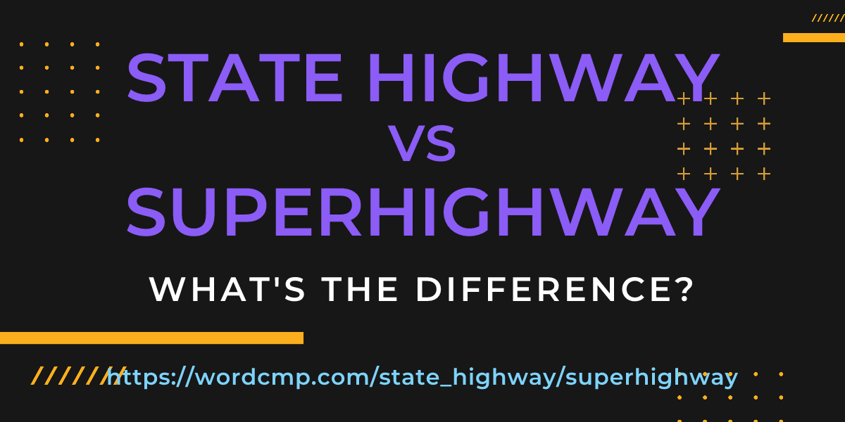 Difference between state highway and superhighway