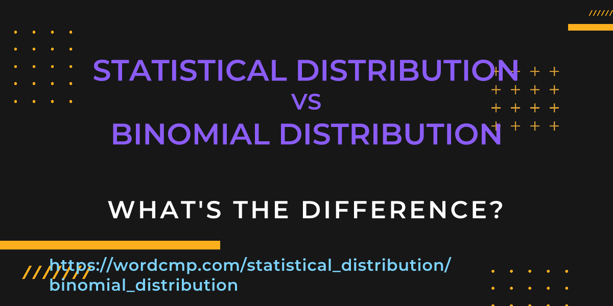 Difference between statistical distribution and binomial distribution