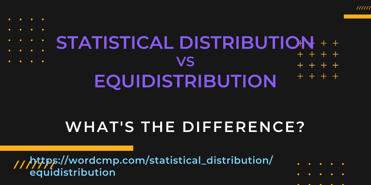 Difference between statistical distribution and equidistribution