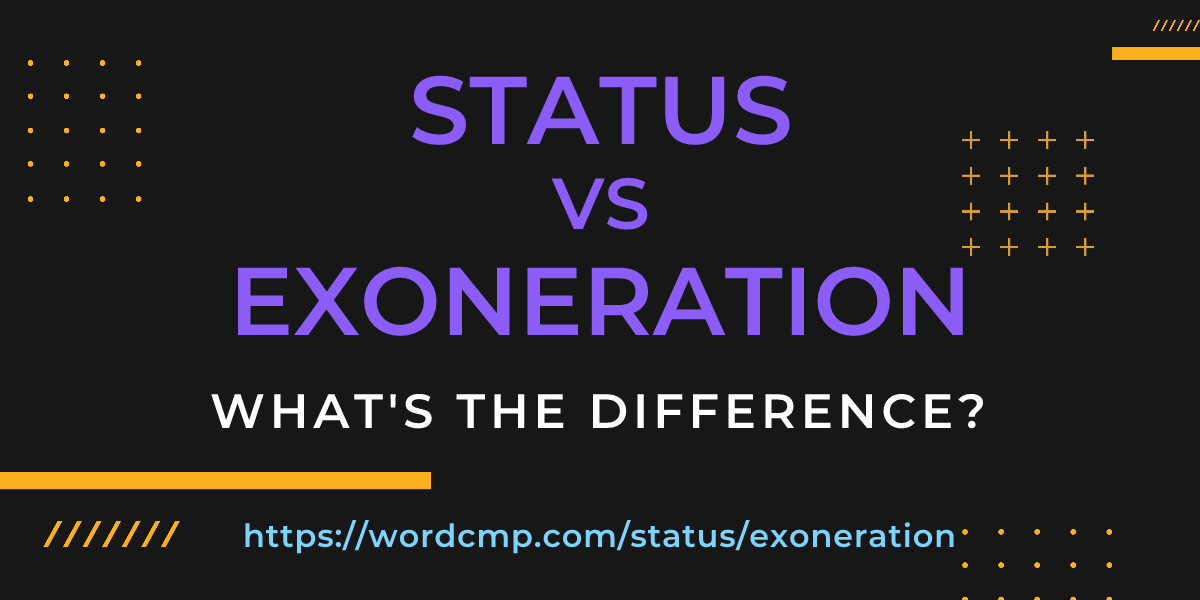 Difference between status and exoneration