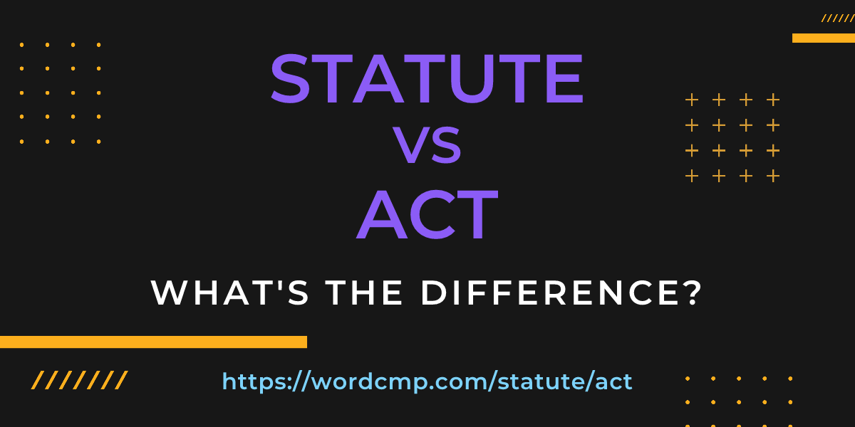 Difference between statute and act
