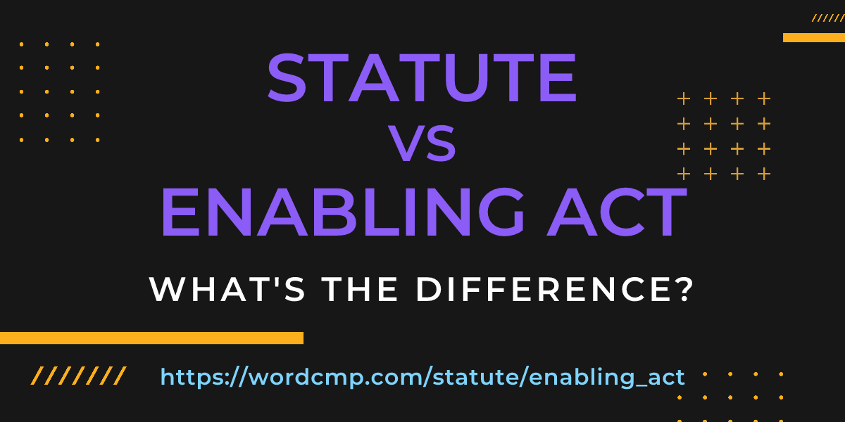 Difference between statute and enabling act