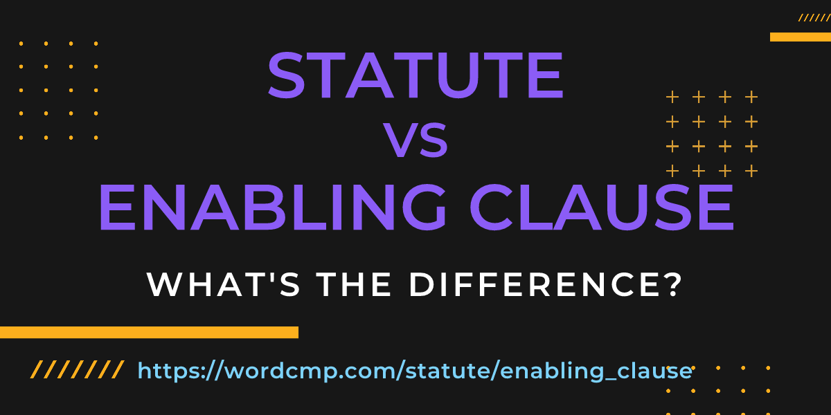 Difference between statute and enabling clause