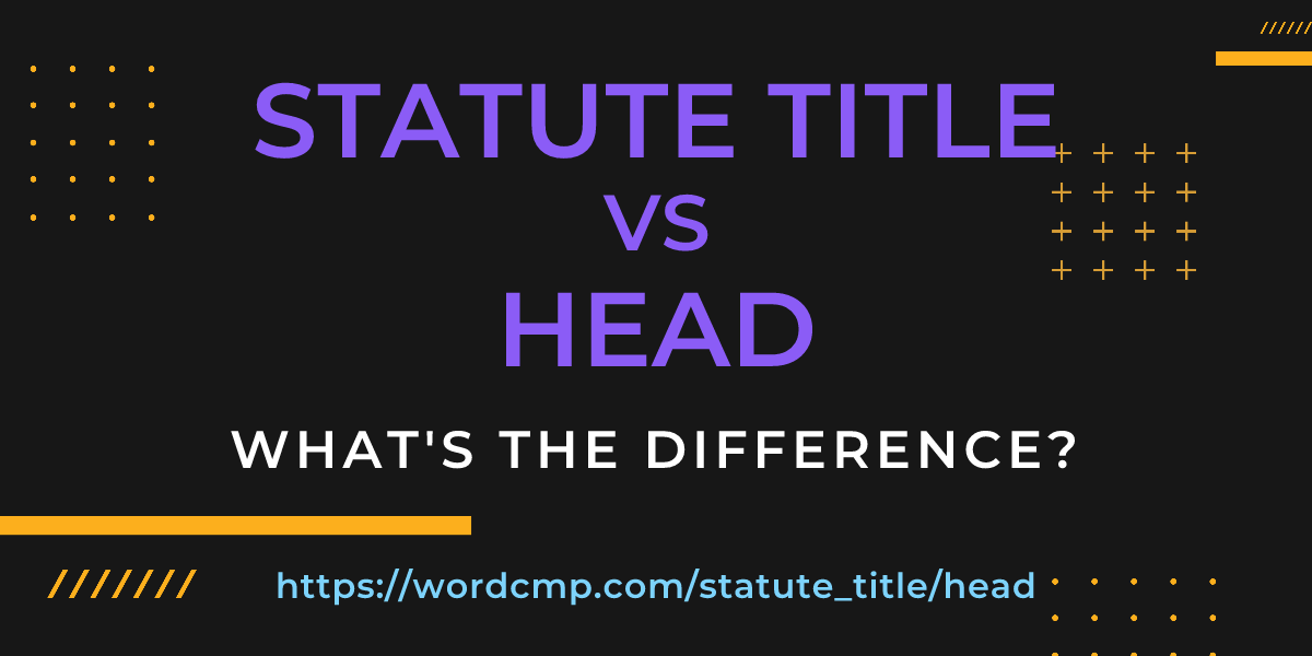 Difference between statute title and head
