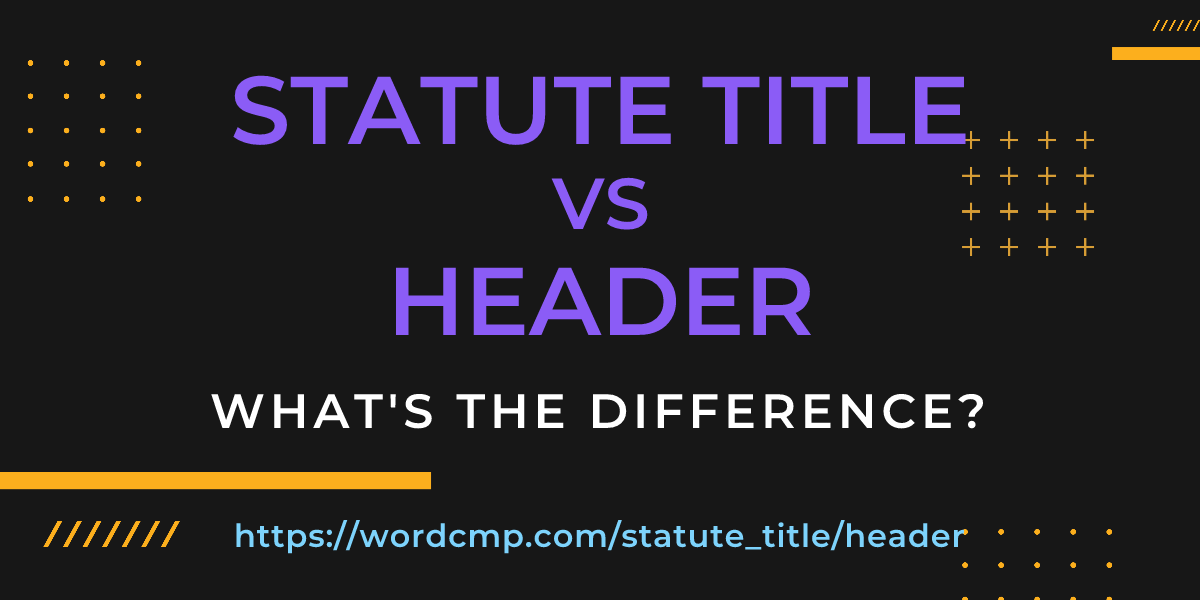 Difference between statute title and header