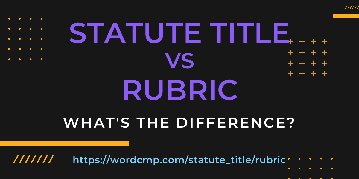 Difference between statute title and rubric