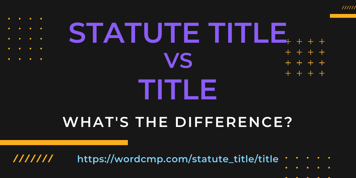 Difference between statute title and title