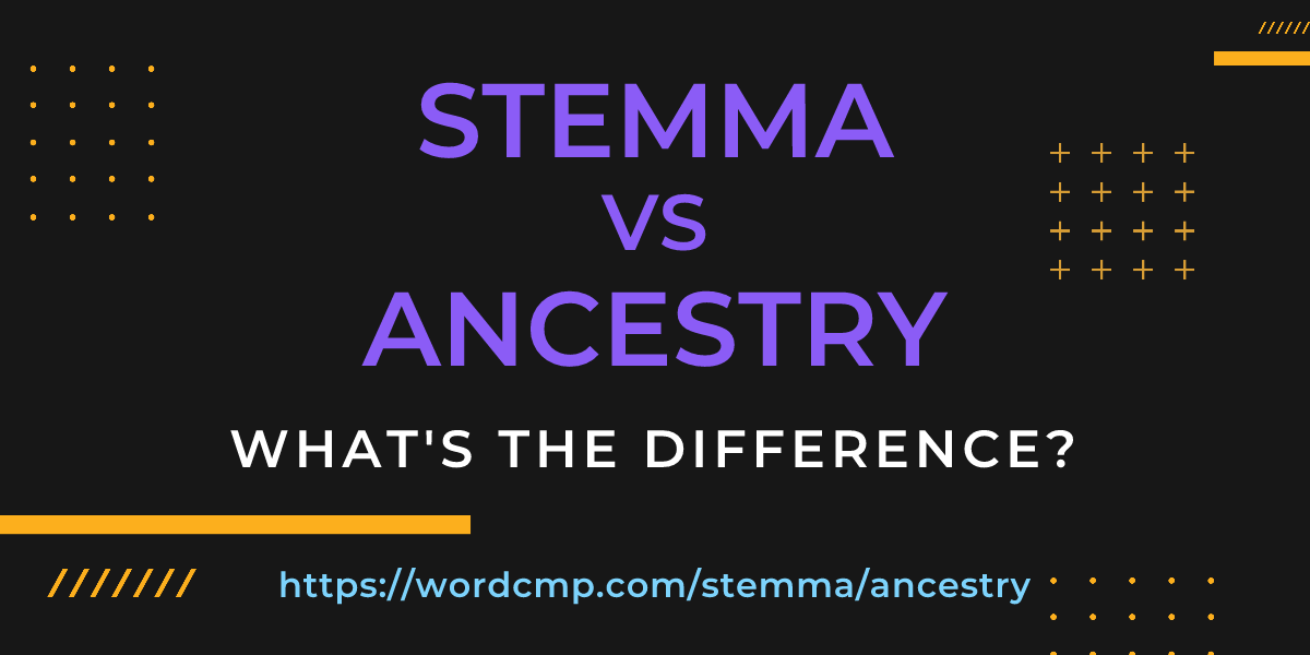 Difference between stemma and ancestry