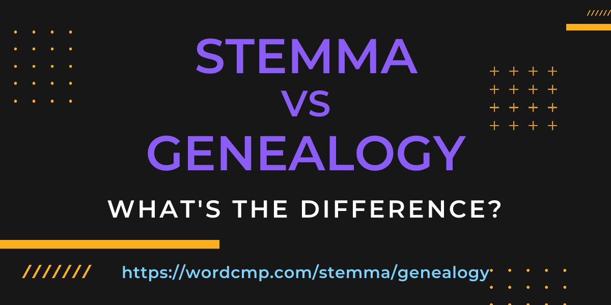 Difference between stemma and genealogy