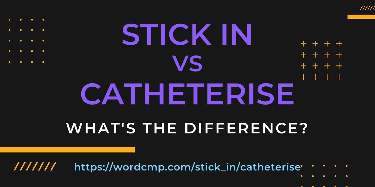 Difference between stick in and catheterise