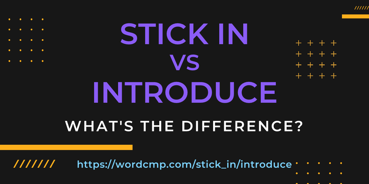 Difference between stick in and introduce