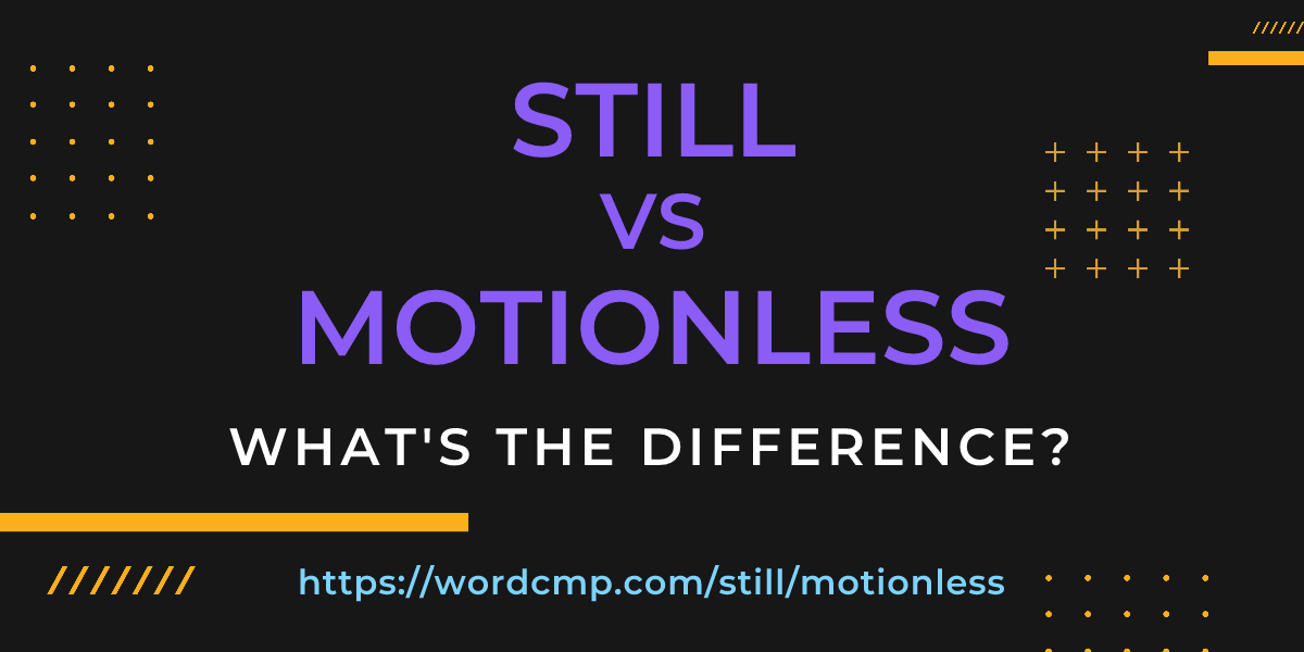 Difference between still and motionless
