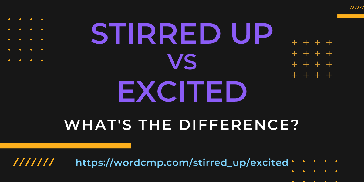 Difference between stirred up and excited