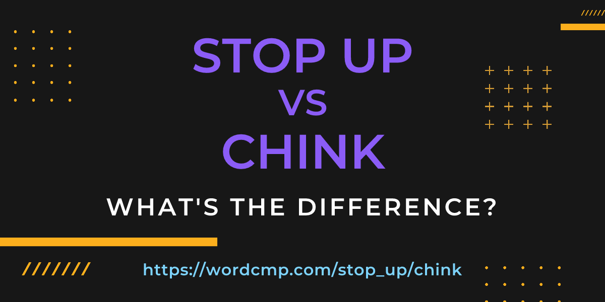 Difference between stop up and chink