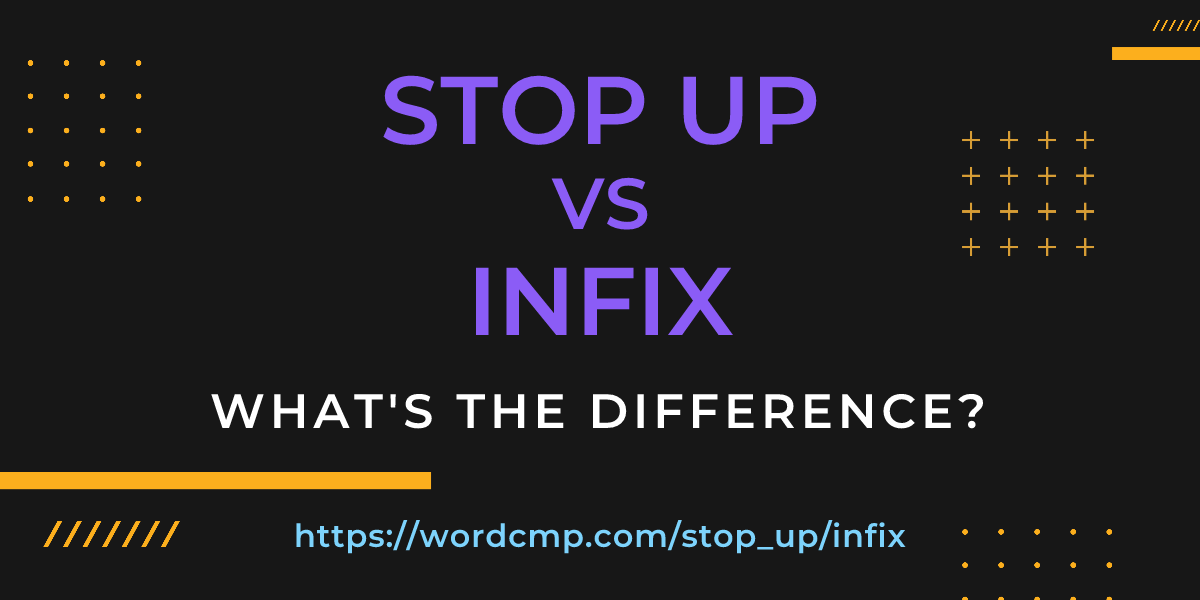 Difference between stop up and infix