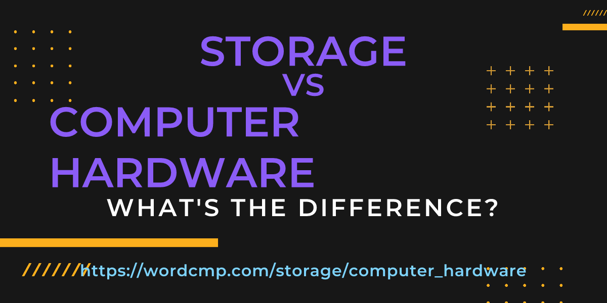 Difference between storage and computer hardware