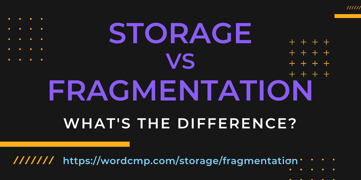 Difference between storage and fragmentation