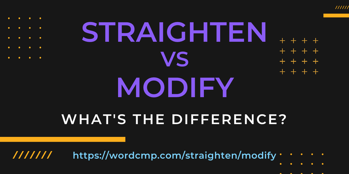 Difference between straighten and modify