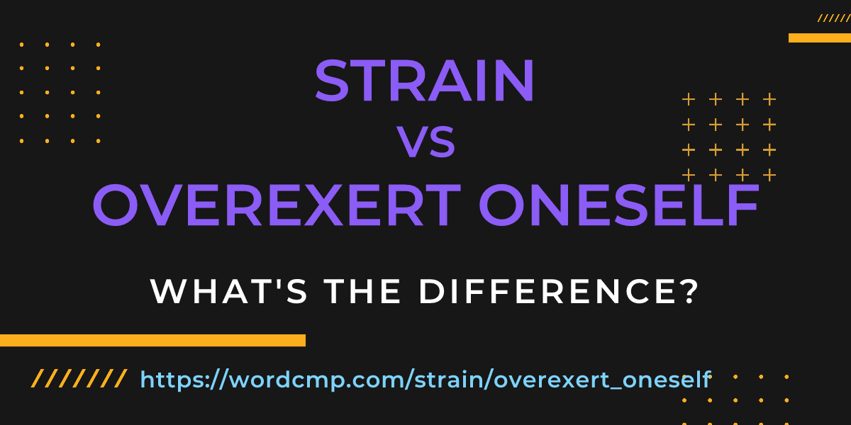 Difference between strain and overexert oneself