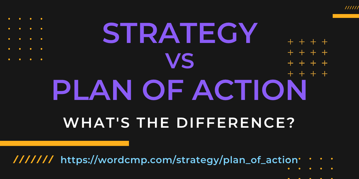 Difference between strategy and plan of action