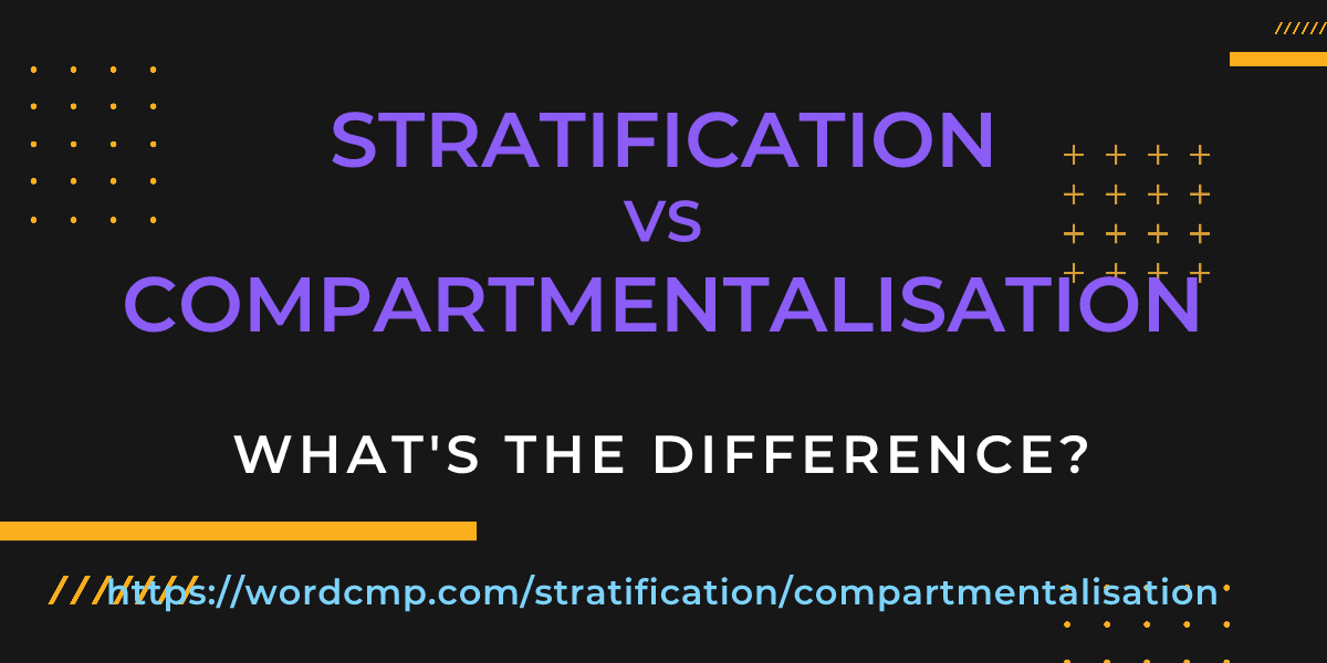 Difference between stratification and compartmentalisation