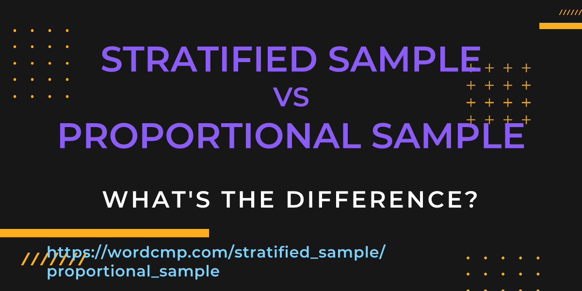 Difference between stratified sample and proportional sample
