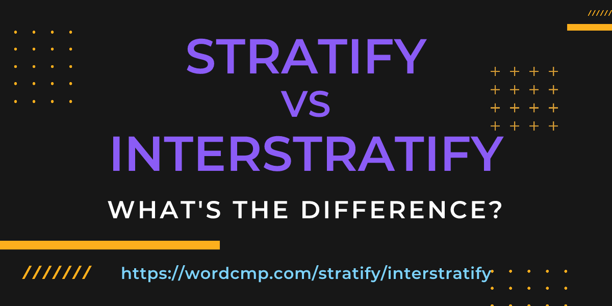 Difference between stratify and interstratify