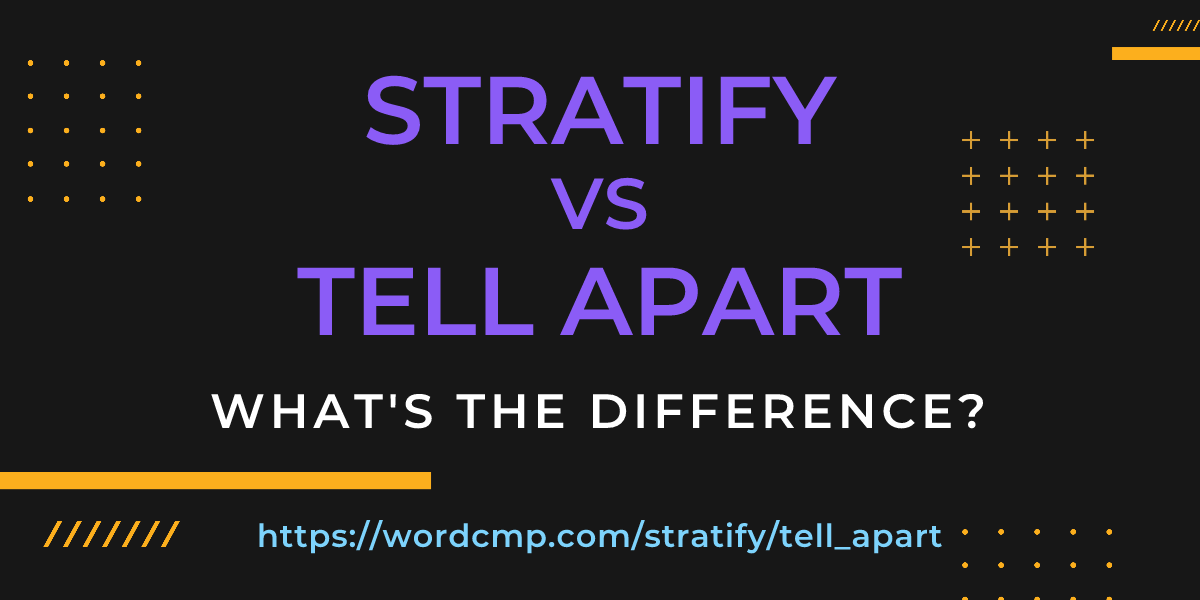 Difference between stratify and tell apart
