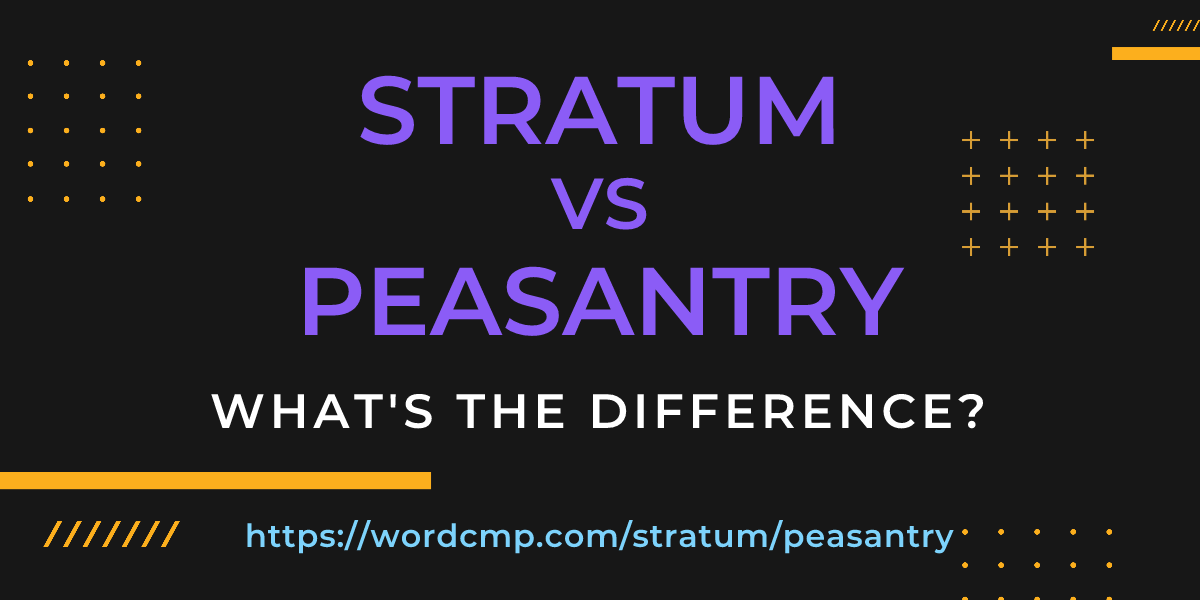 Difference between stratum and peasantry
