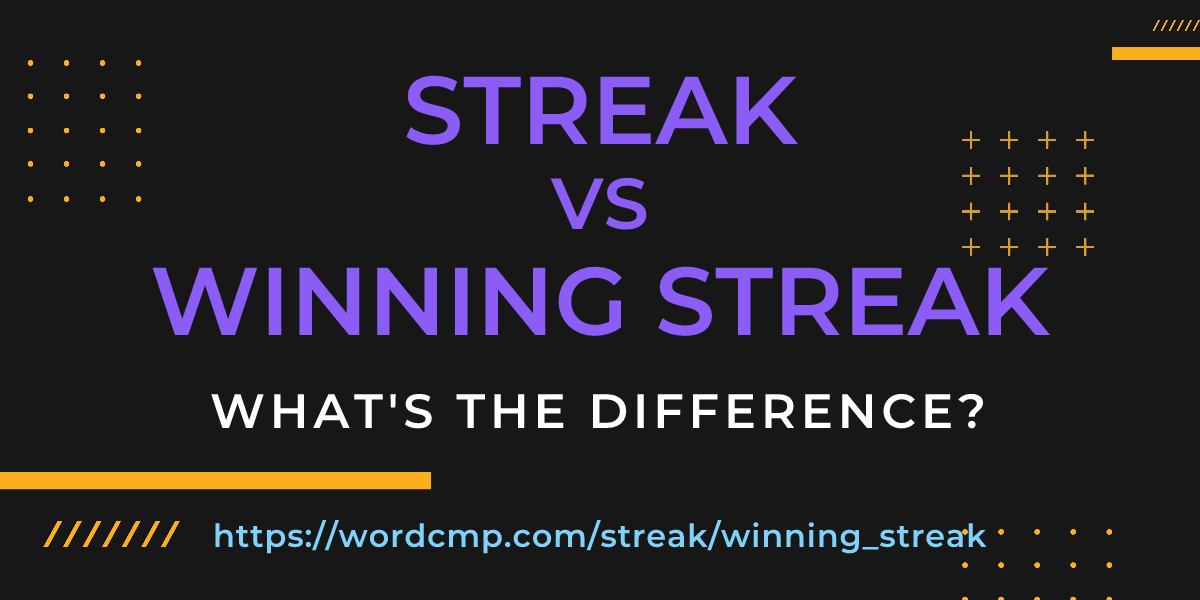 Difference between streak and winning streak