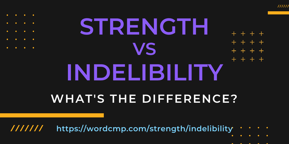 Difference between strength and indelibility