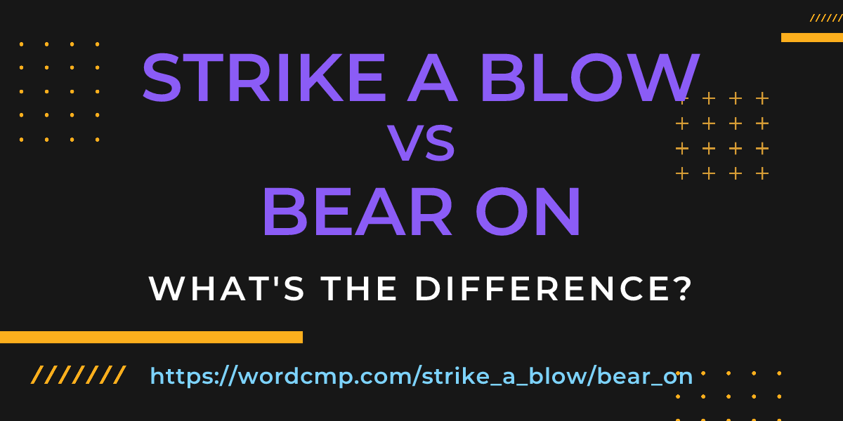 Difference between strike a blow and bear on