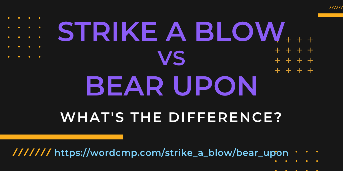 Difference between strike a blow and bear upon