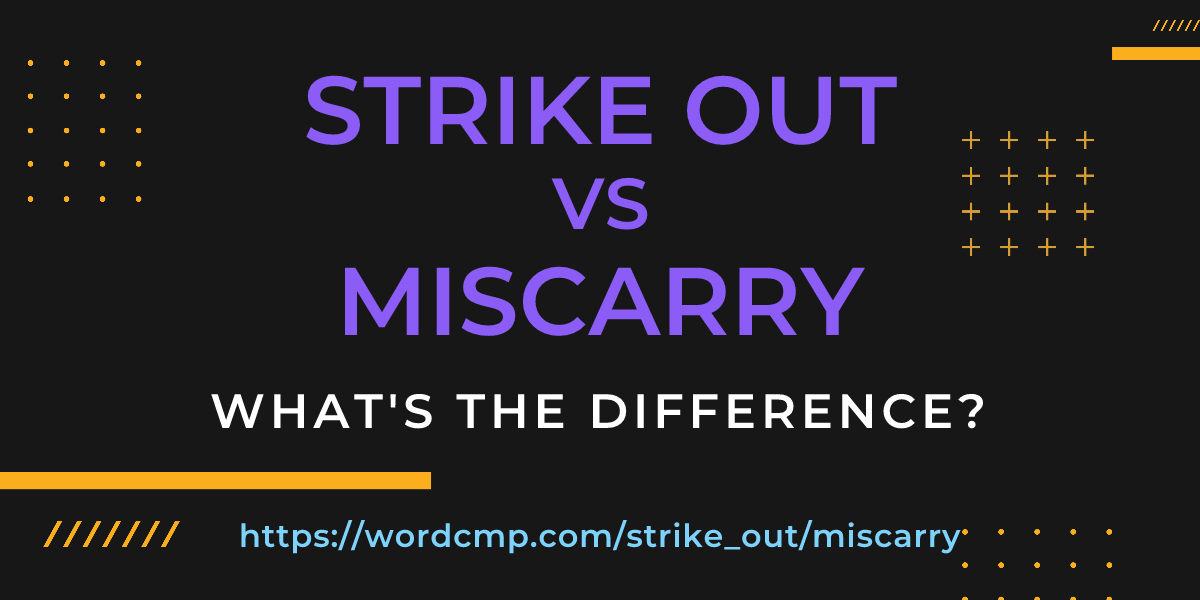 Difference between strike out and miscarry