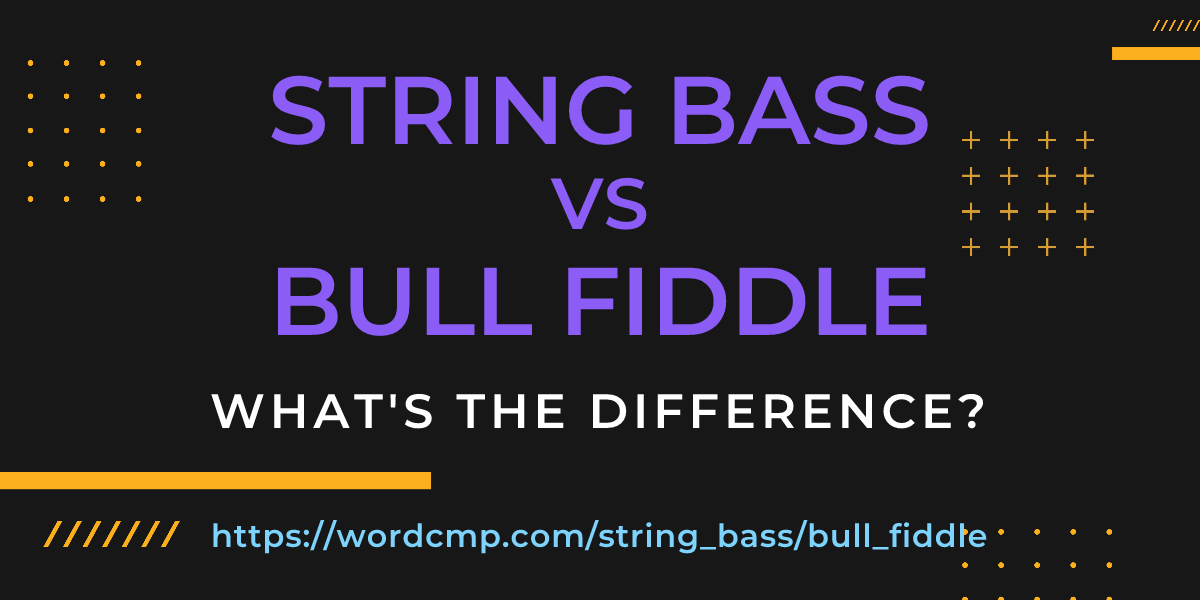 Difference between string bass and bull fiddle