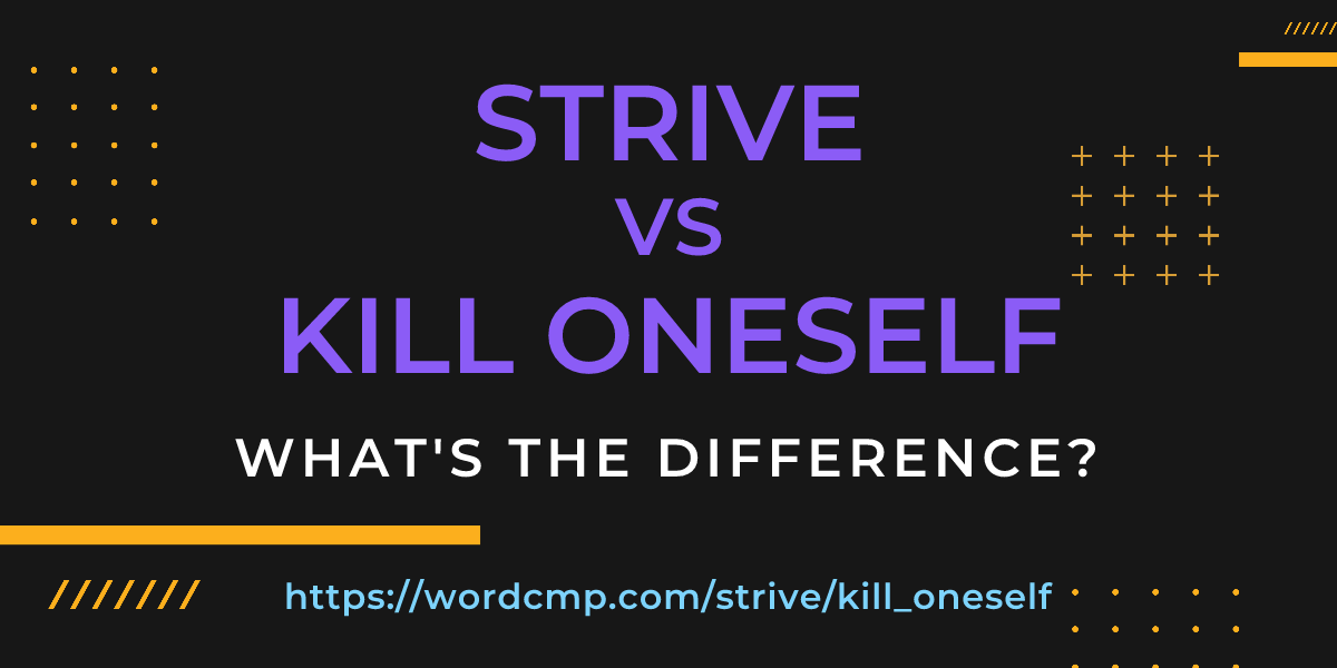 Difference between strive and kill oneself