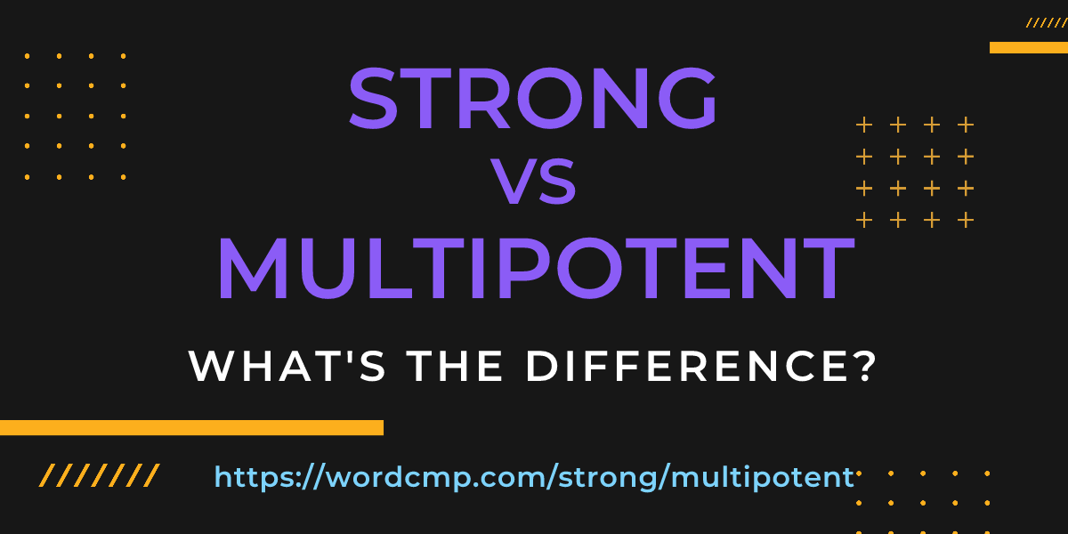 Difference between strong and multipotent