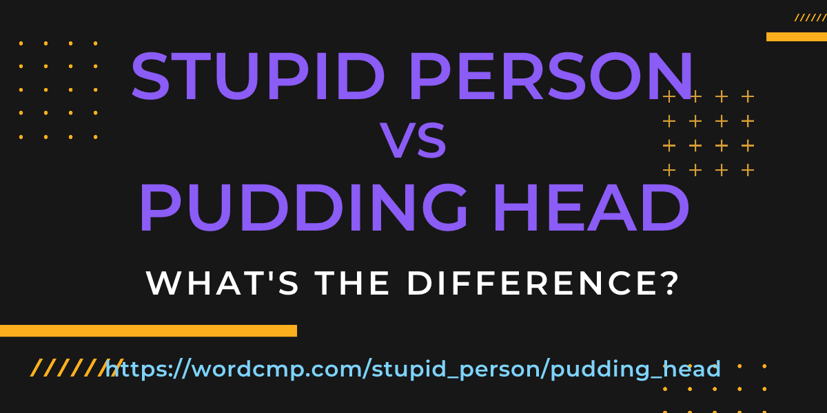 Difference between stupid person and pudding head