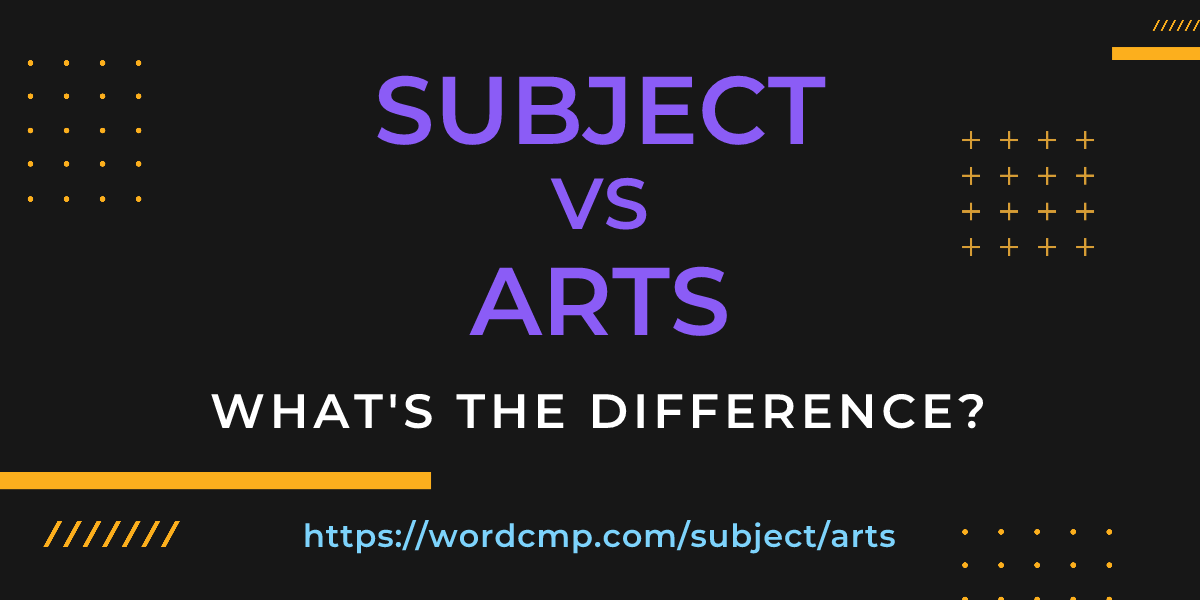 Difference between subject and arts