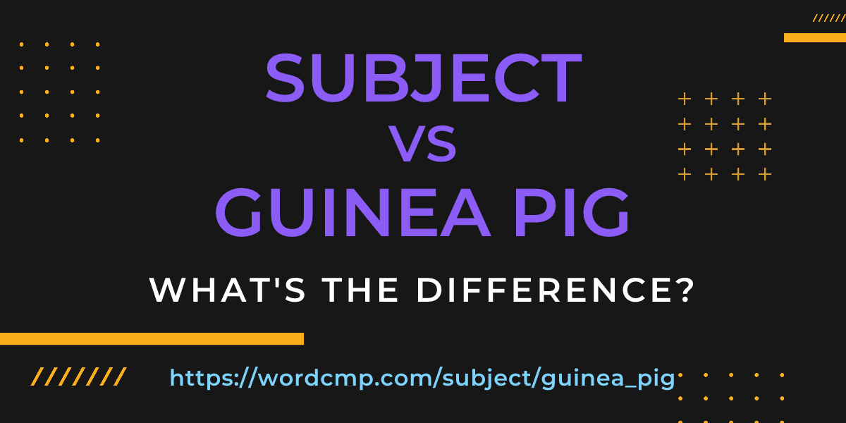 Difference between subject and guinea pig