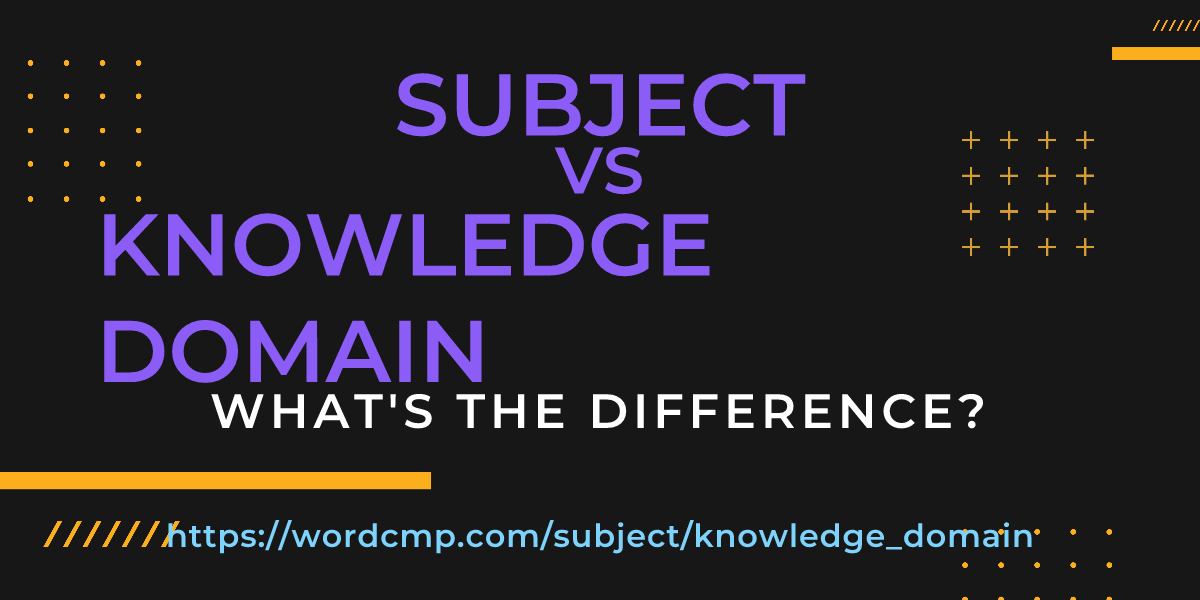 Difference between subject and knowledge domain