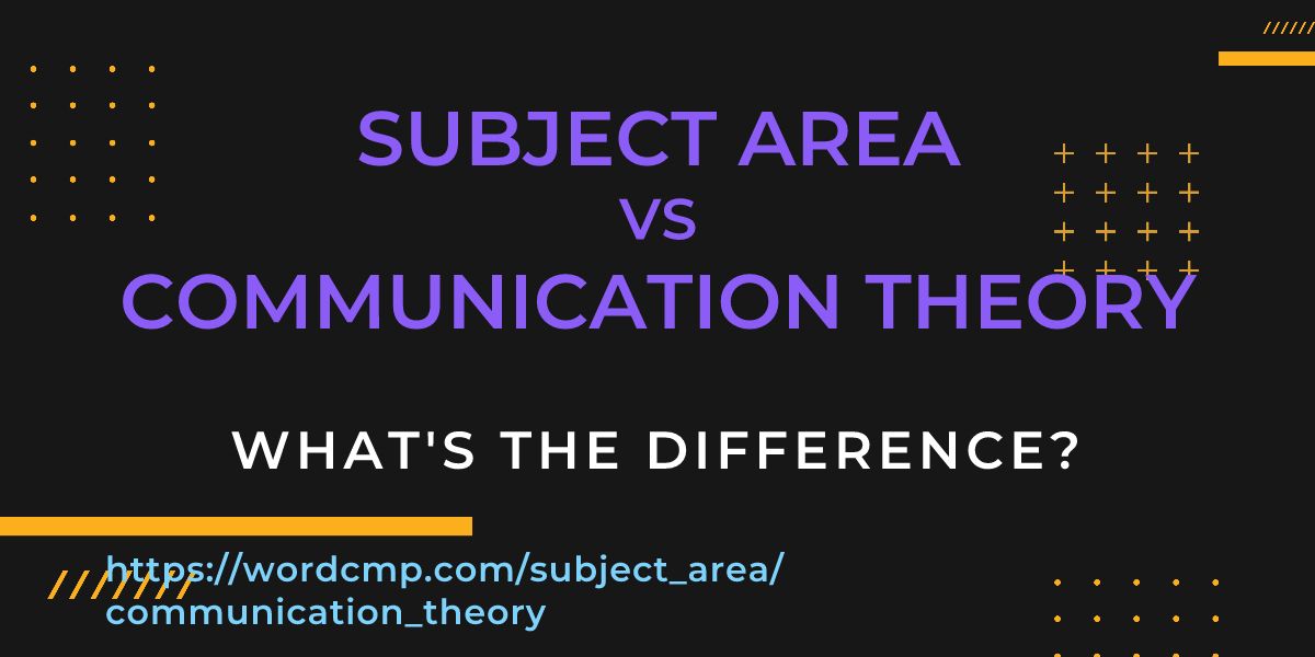 Difference between subject area and communication theory