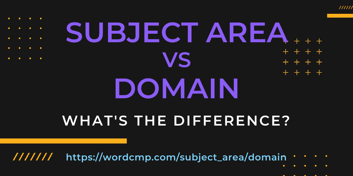 Difference between subject area and domain